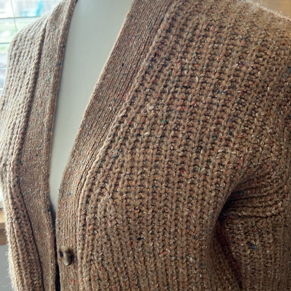 Madewell XXS Light Brown with colored speckles button down Sweater